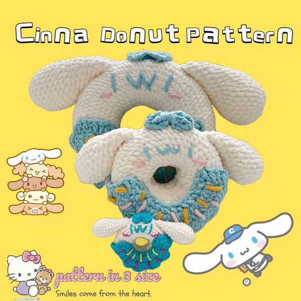 Crochet Cinna Donut Pattern-amigurumi donut/ cinna dog/easy level